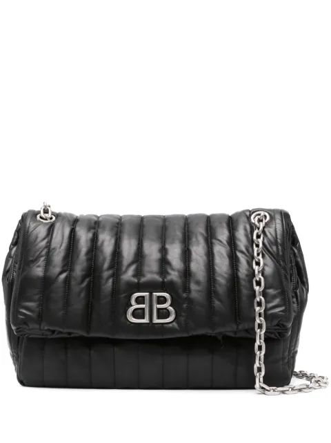 Balenciaga Monaco matelassé shoulder bag Black 7659452AASE