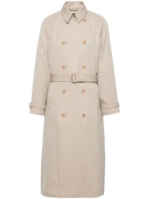 Prada double-breasted wool trench coat Neutrals SGC473SOOO11A6