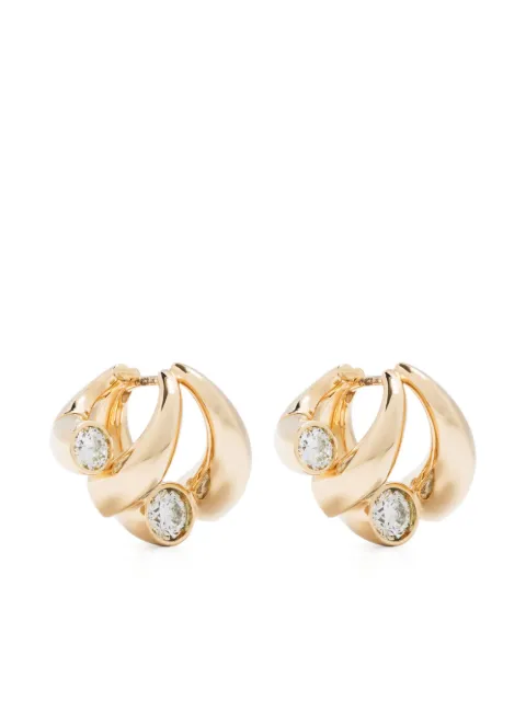Tabayer 18kt yellow gold Oera diamond hoop earrings Gold YEA83