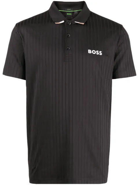 BOSS ribbed polo shirt Black 50494528