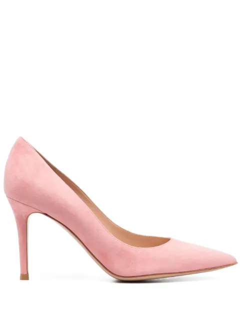 Gianvito Rossi 90mm pointed suede pumps Pink G2458085RICCAM