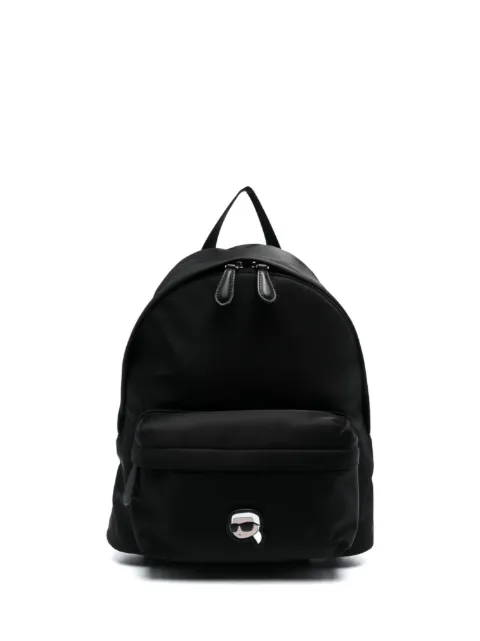 Karl Lagerfeld logo-patch faux-leather backpack Black 235W3244999