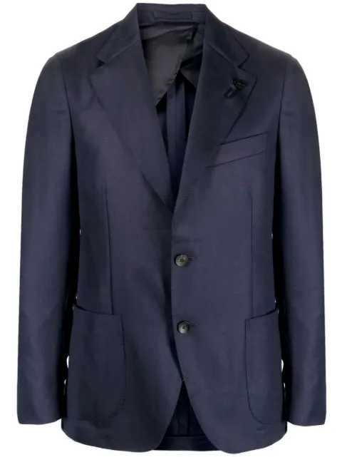 Lardini brooch-detail single-breasted blazer Blue IT534AEITSK61552