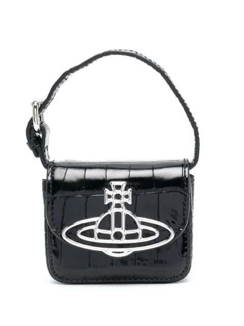 Vivienne Westwood Orb-plaque leather mini bag Black 5202006EUL0039LA