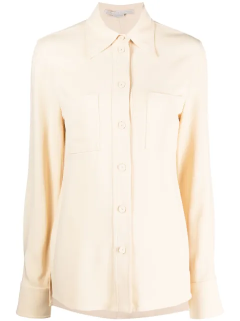 Stella McCartney pointed-collar button-up shirt Neutrals 620041SCA06