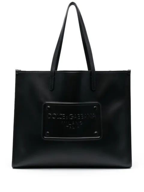 Dolce & Gabbana logo-embossed leather tote bag Black BM2274AG21880999