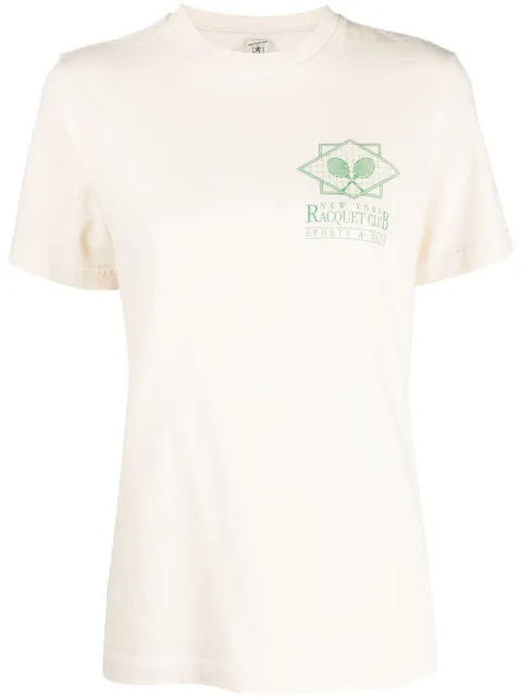 Sporty & Rich graphic-print cotton T-shirt Neutrals TS841CR