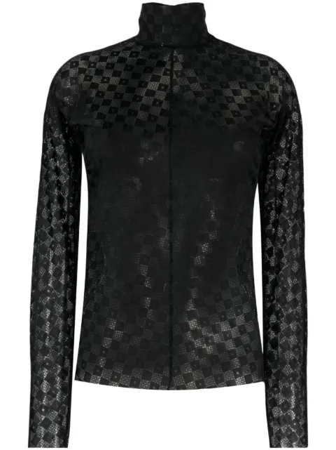 Forte Forte lace-detail long-sleeved top Black 10686MYSHIRT