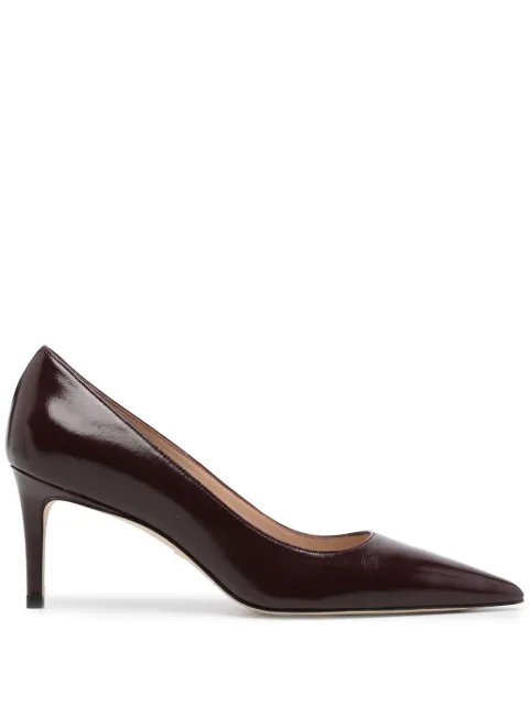 Stuart Weitzman pointed-toe 75mm leather pumps Purple SG188