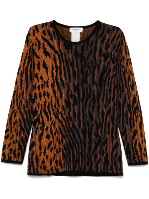 Saint Laurent Pre-Owned 1990s jacquard sweater Black SAI720ZL