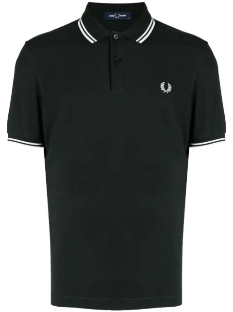 Fred Perry contrast-trim cotton polo shirt Green M3600
