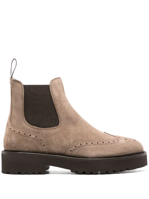 Doucal's perforated slip-on suede boots Neutrals DD8036PHILUF238TM39