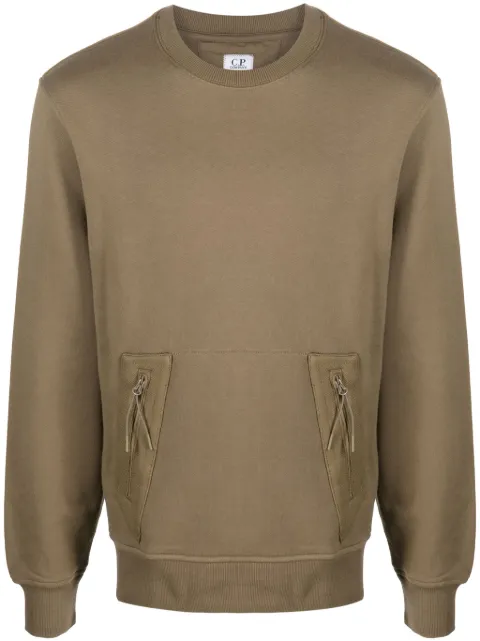 C.P. Company sleeve-pocket crew-neck sweatshirt Green 15CMSS053A005086W
