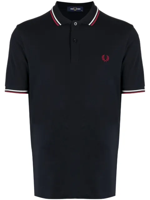 Fred Perry contrast-trim cotton polo shirt Blue FPM3600
