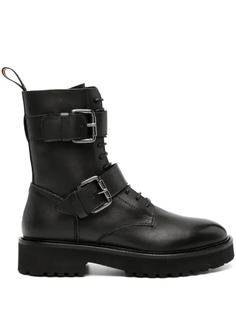 Doucal's buckled lace-up leather boots Black DD8662PHILUF201NN00