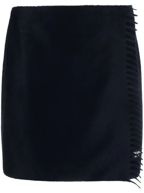 Prada scarf-style cashmere miniskirt Blue P113XES23213LP