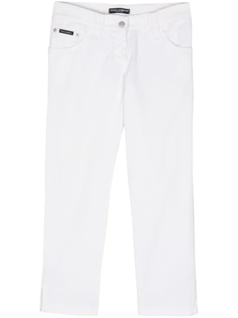 Dolce & Gabbana Pre-Owned 2000s crystal-logo cropped jeans White DOG250RD