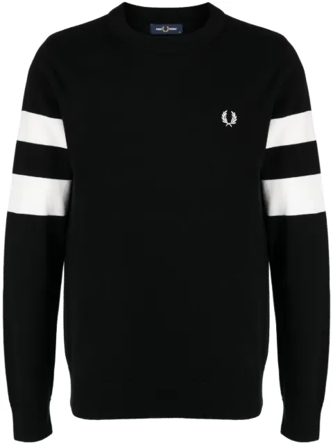 Fred Perry Ringer-embroidered cotton sweatshirt Black K5533