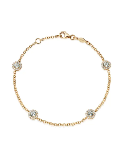 Kiki McDonough 18ct Yellow Grace Gold Green Amethyst and Diamond Bracelet Gold BRDGM0131