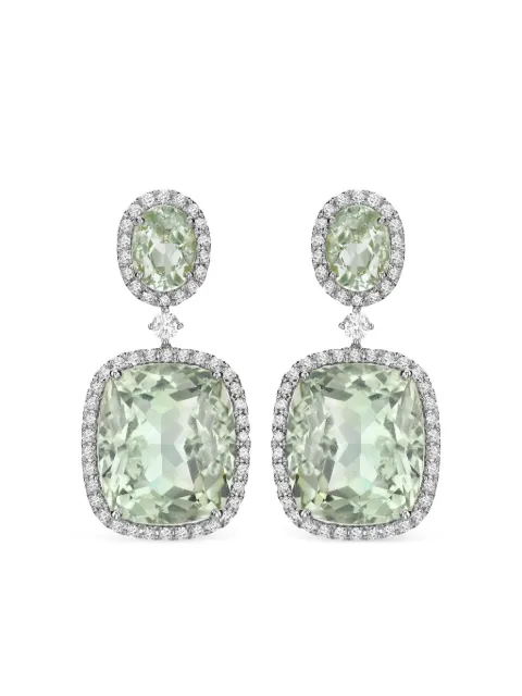 Kiki McDonough 18K white gold Signatures amethyst and diamond drop earrings Silver ERDGM1224