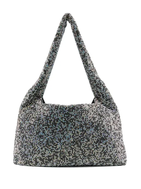 Kara Crystal Mesh Armpit shoulder bag Black HB276H2116
