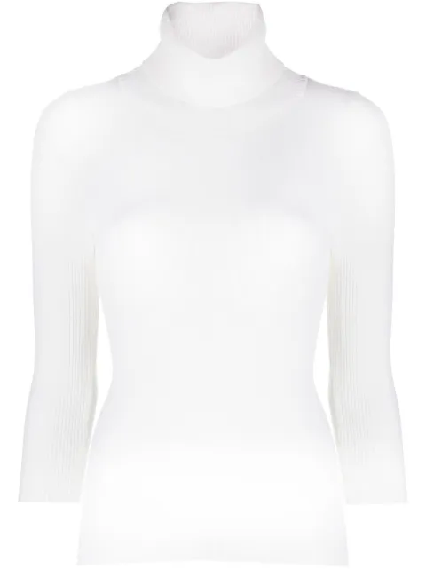 ASPESI ribbed-knit roll-neck knitted top White 39114028