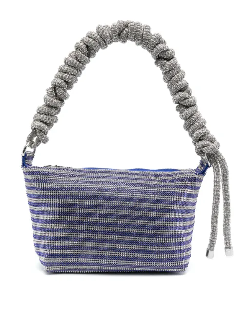 Kara Crystal Mesh Phone Cord shoulder bag Blue HB350C4113