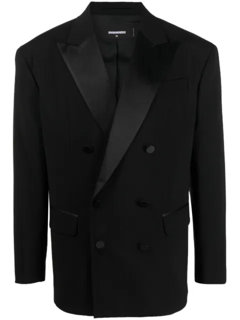 DSQUARED2 double-breasted silk-lapels blazer Black S74BN1191S52152