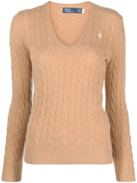 Polo Ralph Lauren Polo Pony cable-knit jumper Brown 211910422002