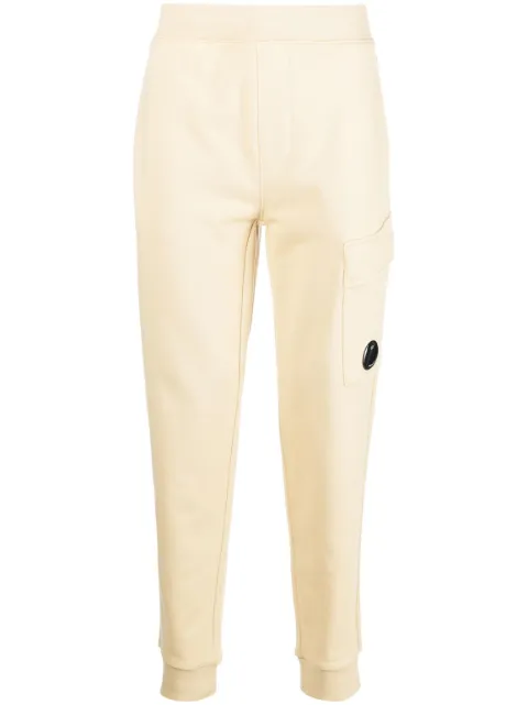 C.P. Company logo-plaque cotton track pants Neutrals 15CMSP017A005086W