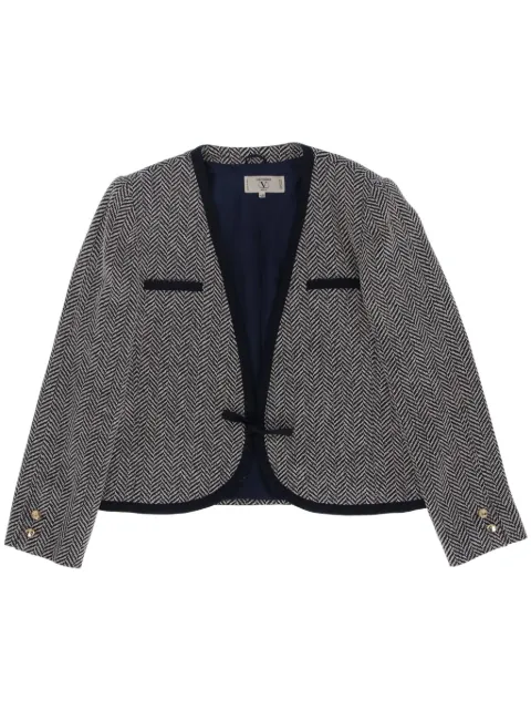 Valentino Garavani Pre-Owned 1980s herringbone-pattern jacket Grey VAL430DP