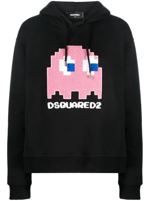 DSQUARED2 x Pac-Man Cool cotton hoodie Black S72GU0444S25516