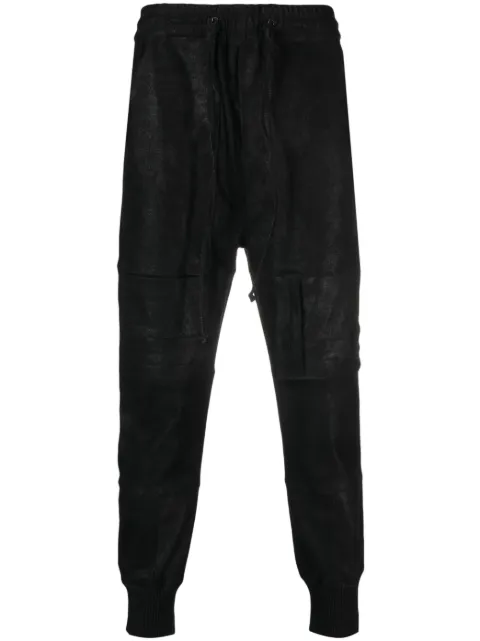 Frei-Mut Poke drawstring-waist leather trousers Black POKE