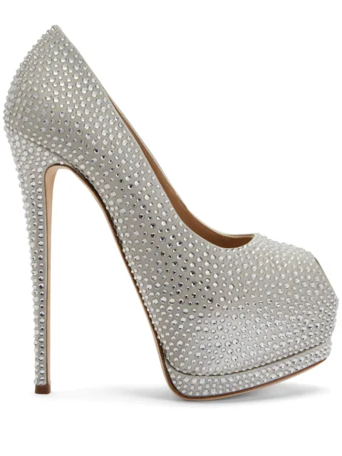 Giuseppe Zanotti Sharon 140mm rhinestone-embellished pumps Grey I060042H03