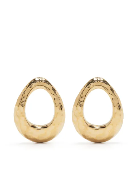 DOWER AND HALL Large Entwined Oval earrings Gold EWE22V