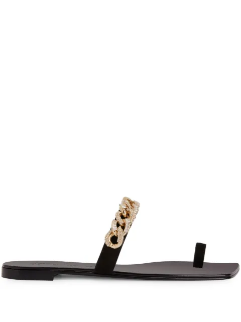 Giuseppe Zanotti Berenicee Chain leather sandals Black E200046001