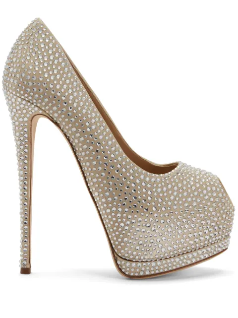 Giuseppe Zanotti Sharon 140mm rhinestone-embellished pumps Neutrals I060042H02