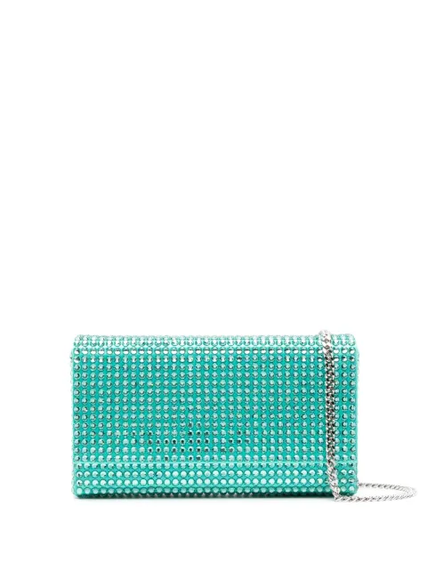 Amina Muaddi mini Paloma clutch bag Green SUPERAMINIPALOMASATIN