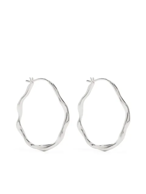 DOWER AND HALL Waterfall oval hoop earrings Silver WFE30S