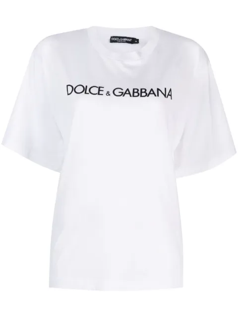 Dolce & Gabbana short-sleeved cotton T-shirt with Dolce&Gabbana lettering White F8U10TG7H4P
