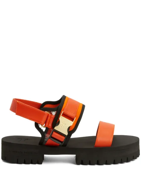 Giuseppe Zanotti Mederic buckled leather sandals Orange EU30031003