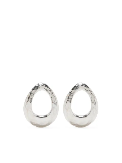 DOWER AND HALL hammered-finish oval earrings Silver EWE22S