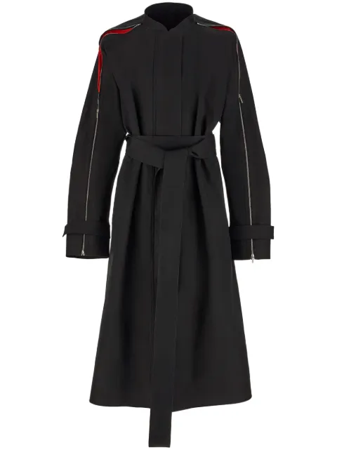 Ferragamo zip-detail belted trench coat Black 767123