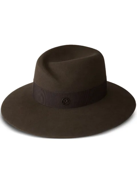 Maison Michel Virginie felt Fedora hat Brown 1001245002