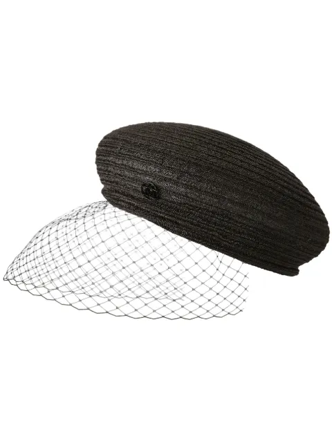 Maison Michel New Bonnie veil beret Brown 1088022002