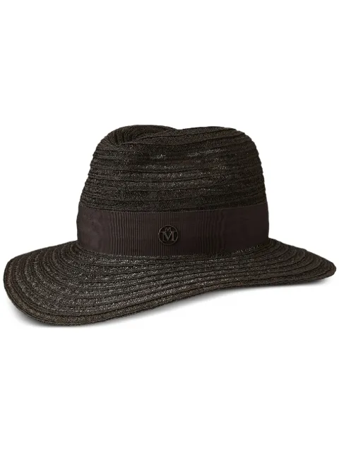 Maison Michel Henrietta straw Fedora hat Brown 1002151002