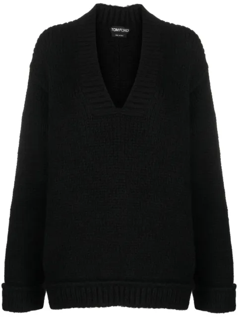 TOM FORD V-neck pullover jumper Black MAK1258YAX588LB999