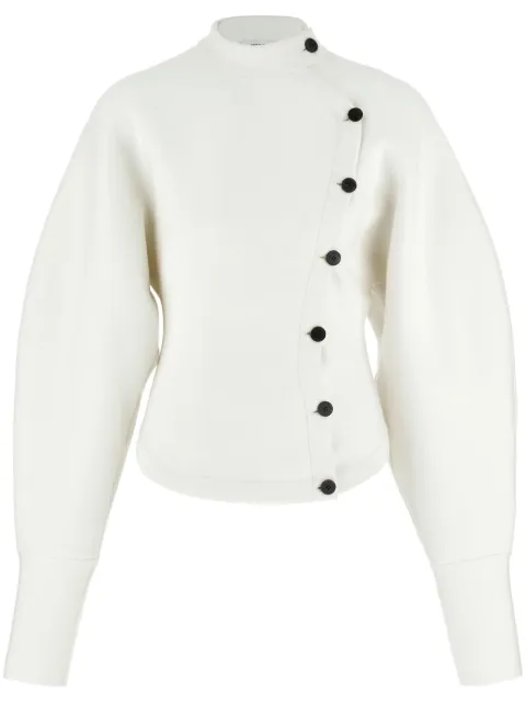 Ferragamo asymmetric knitted jacket White 767267