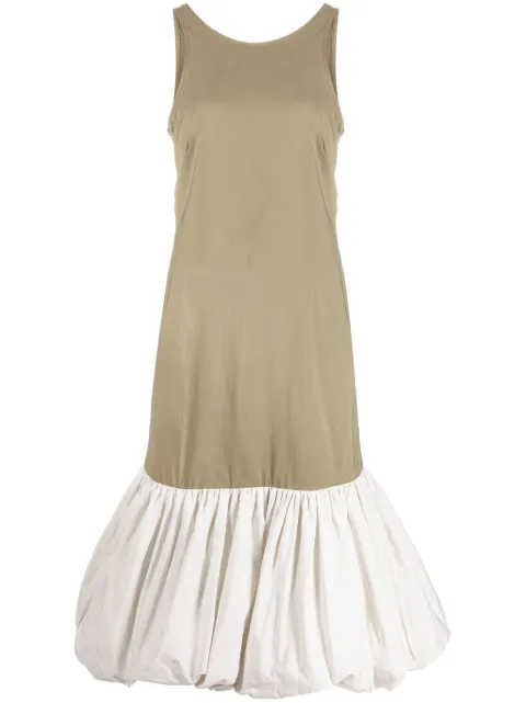 GANNI Aloe open-back midi dress Green F7969