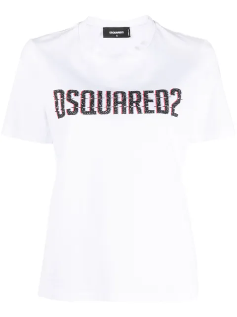 DSQUARED2 logo-print cotton T-shirt White S75GD0356S23009